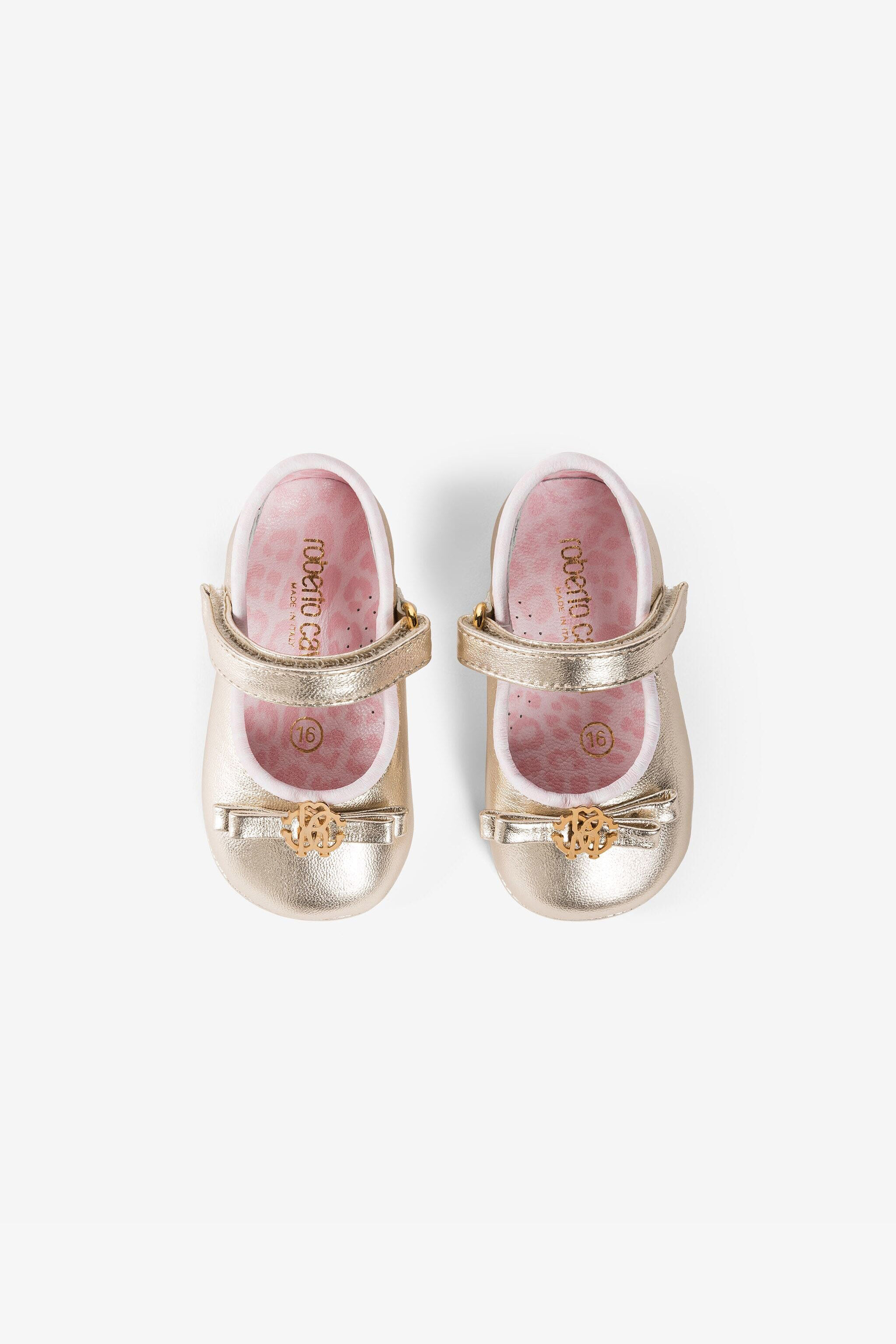 JU Mary Jane in pelle con Monogram RC Oro Q61109-Q0012