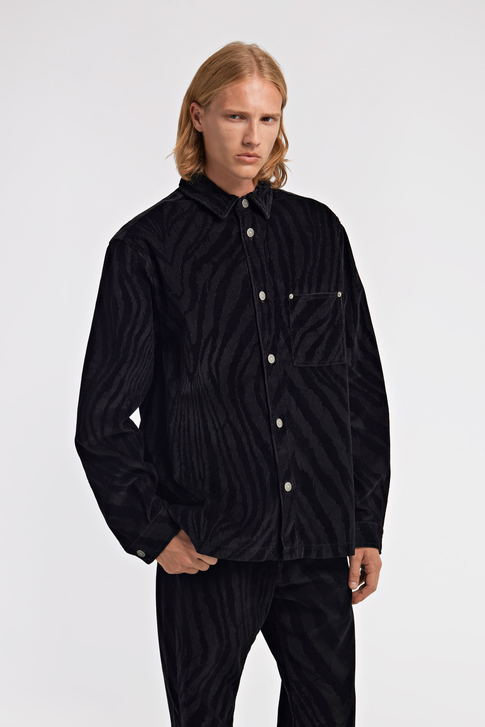 RC Zebra print Shirt Schwarz TRT775-VKB79