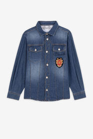 ${brand} RC Monogram Crest-Appliqué Denim Shirt ${colorDescription} ${masterID}