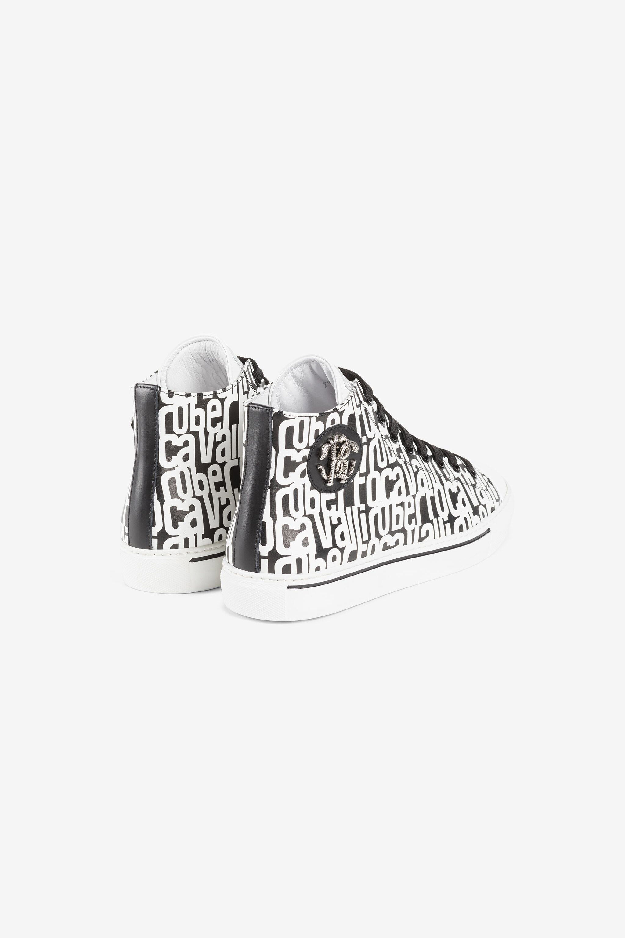 RC Logo-print leather sneakers Black/White RKS037-PZB22