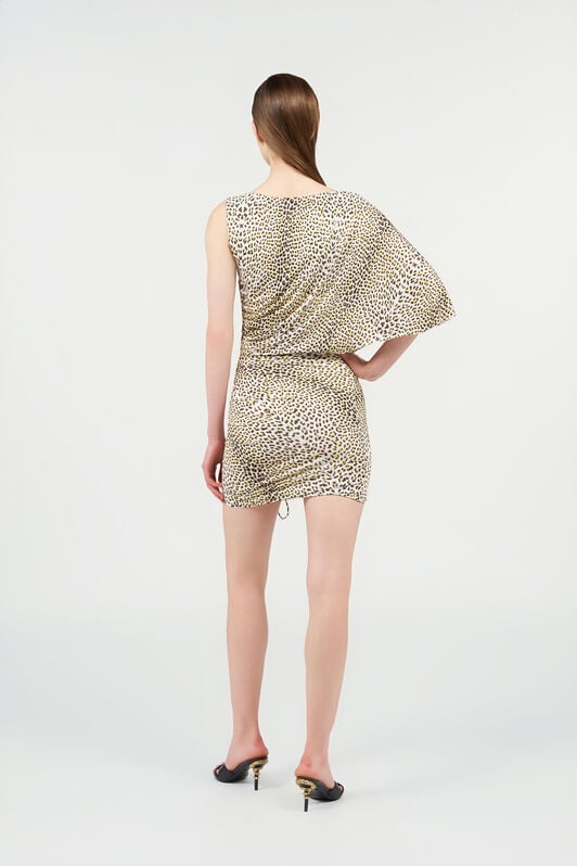 RC Asymmetric Dress with Pop Jaguar Print YELLOW/BLACK WQT121-LNR30