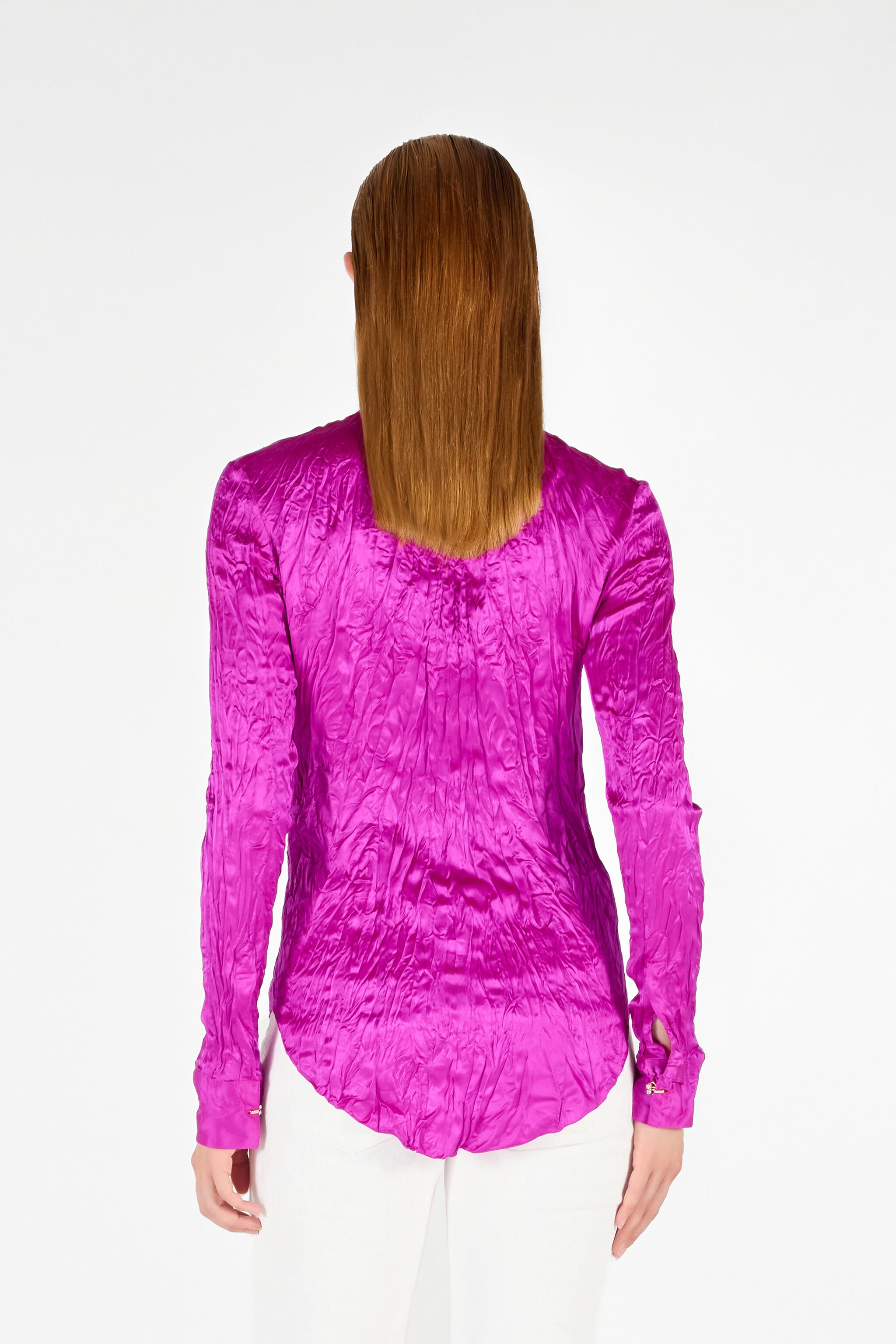 RC Chemise Structurée Unie Fuchsia UWT701-SE045