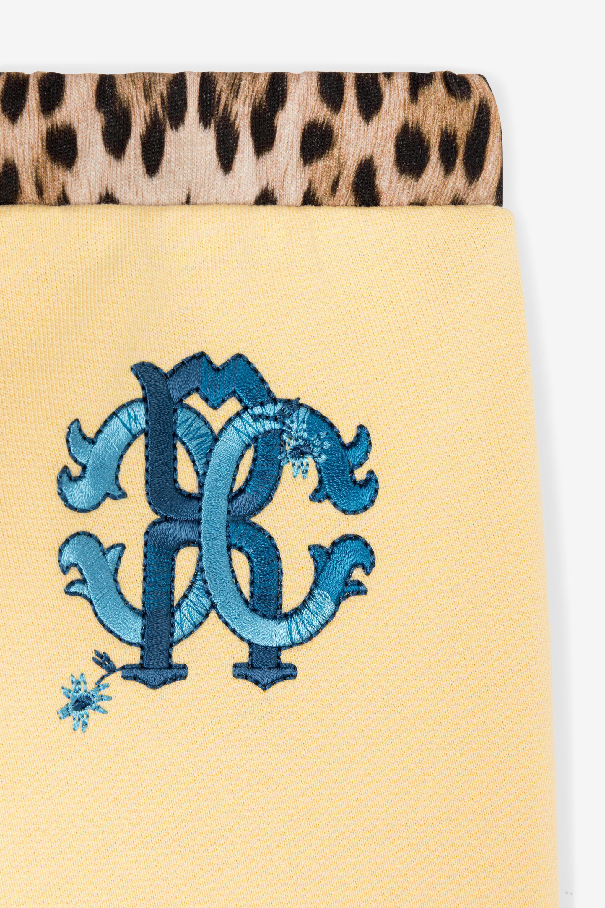 JU RC Monogram-Embroidered Cotton Track Pants Yellow RJT203-CF050