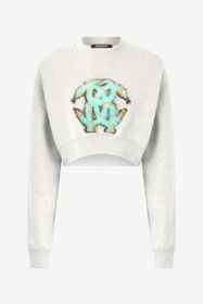 ${brand} Cropped Sweatshirt with Mirror Snake Monogram ${colorDescription} ${masterID}
