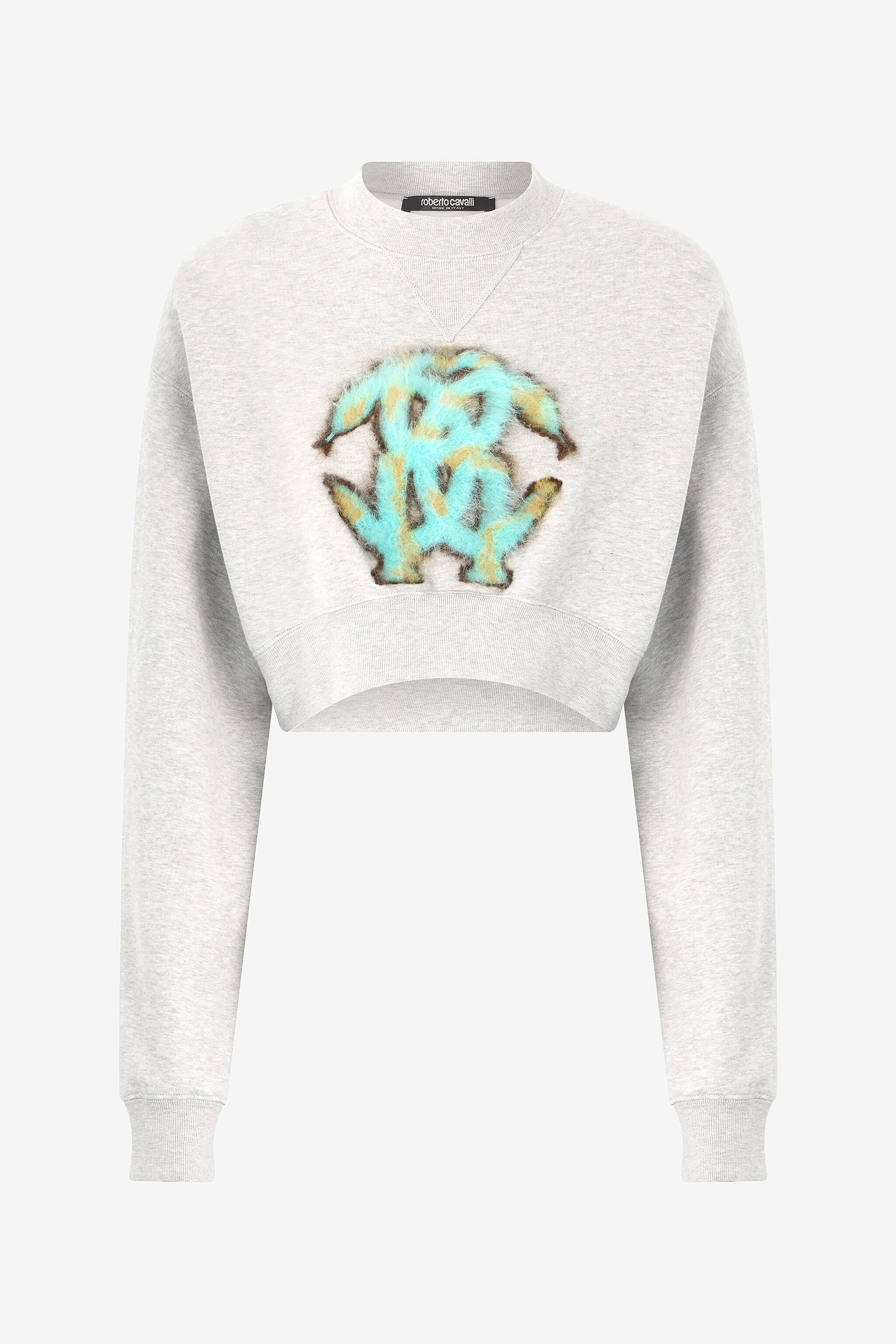 RC Cropped Sweatshirt with Mirror Snake Monogram Gray VKT68A-CF007