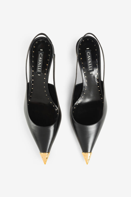 RC Leather Slingback Pumps Black PKS009-PZ078