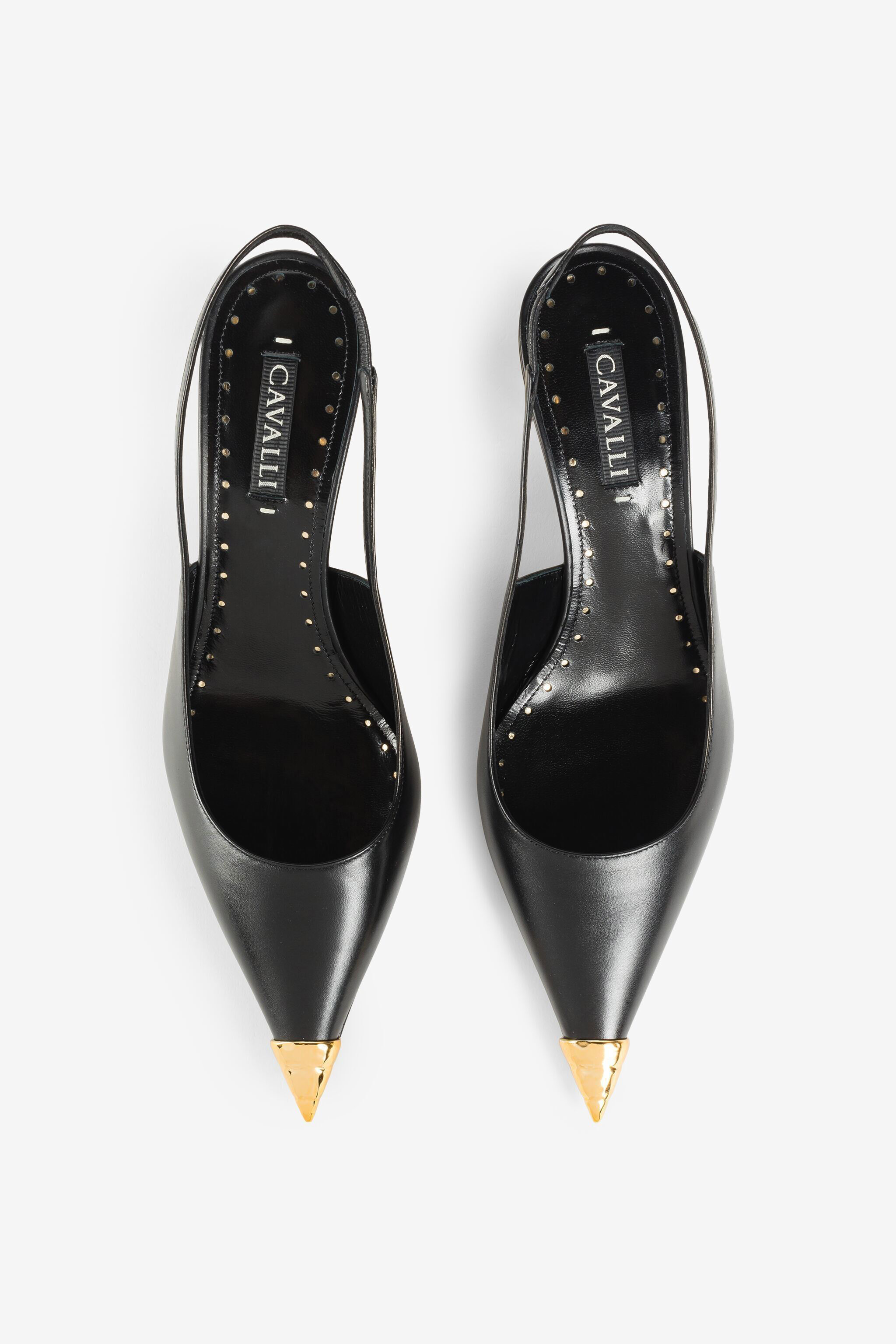 RC Leather Slingback Pumps Black PKS009-PZ078