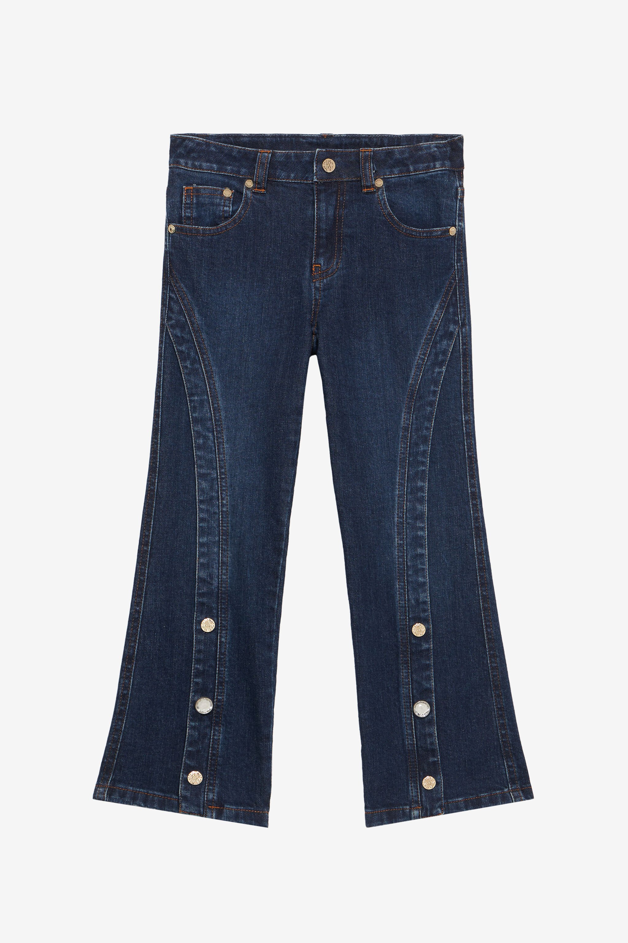 JU Jeans Mit Monogramm RC Aus Strass Dunkelblau UJJ23B-DS015
