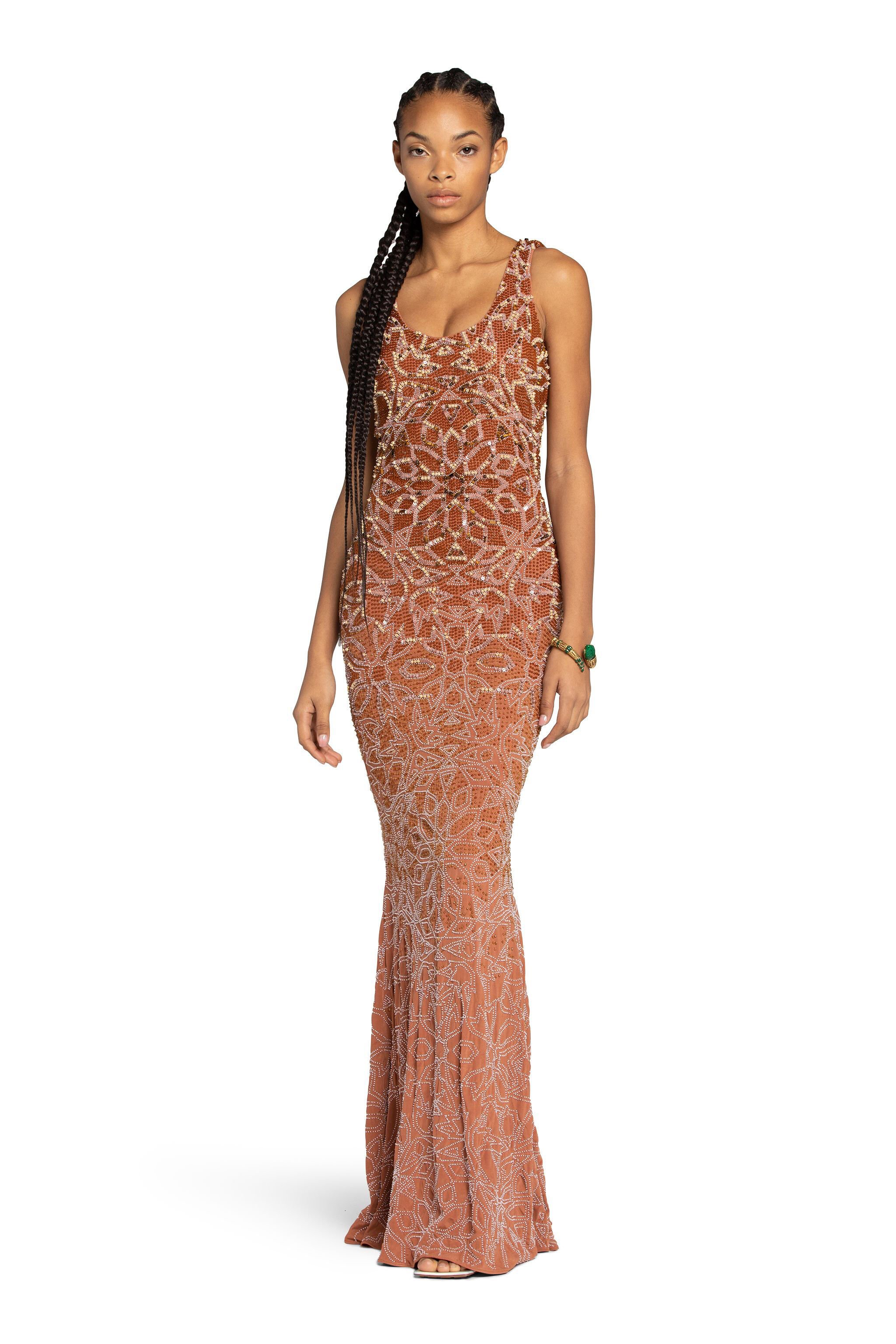 RC Bead-Embellished Maxi Dress Braun IWR153-JJ050