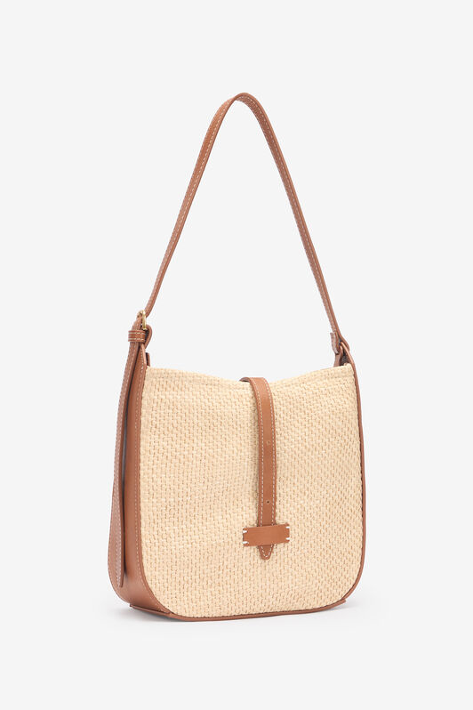 RC Borsa a spalla media intrecciata beige Marrone chiaro UWB007-PZI06