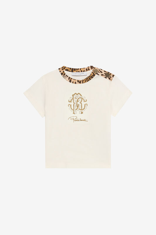 JU Milk White T-Shirt with RC Monogram MILKY WHITE VJT607-JD001