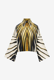 ${brand} Camicia In Seta Con Stampa Ray Of Gold ${colorDescription} ${masterID}