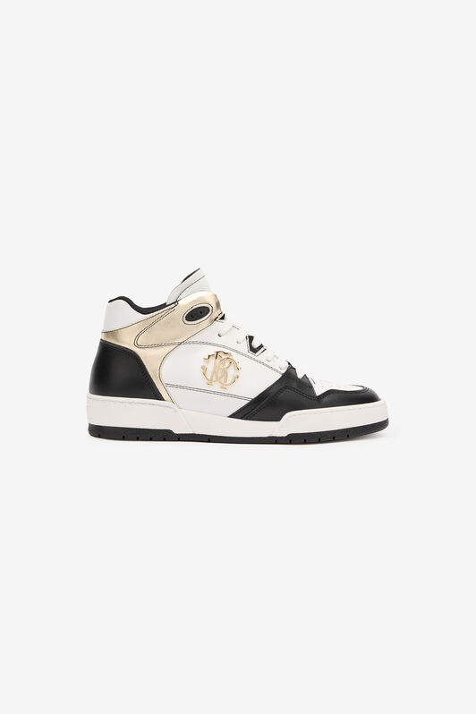 RC High-Top Sneakers with Laminated Insert BLACK/WHITE/PLATINUM POS01D-PZ085