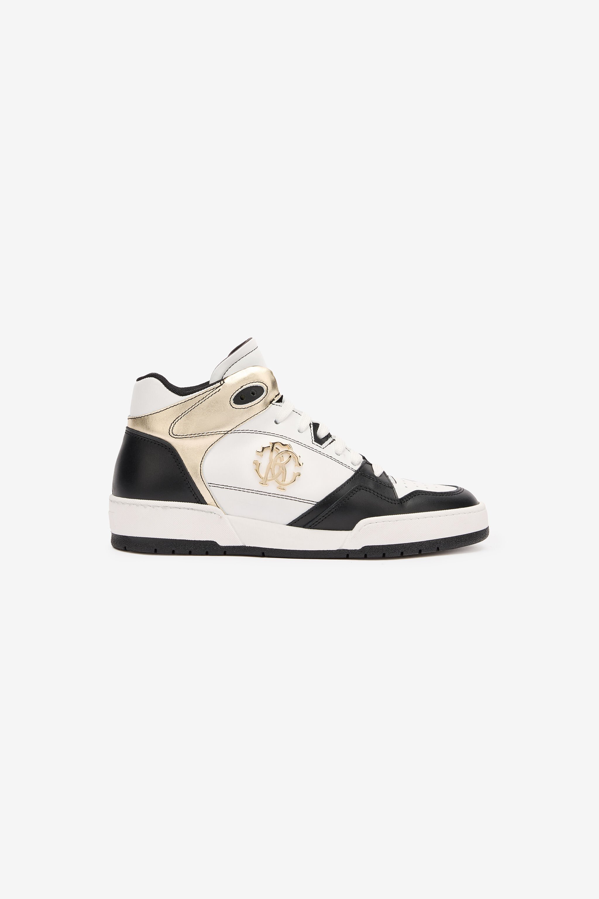 RC High-Top Sneakers with Laminated Insert BLACK/WHITE/PLATINUM POS01D-PZ085