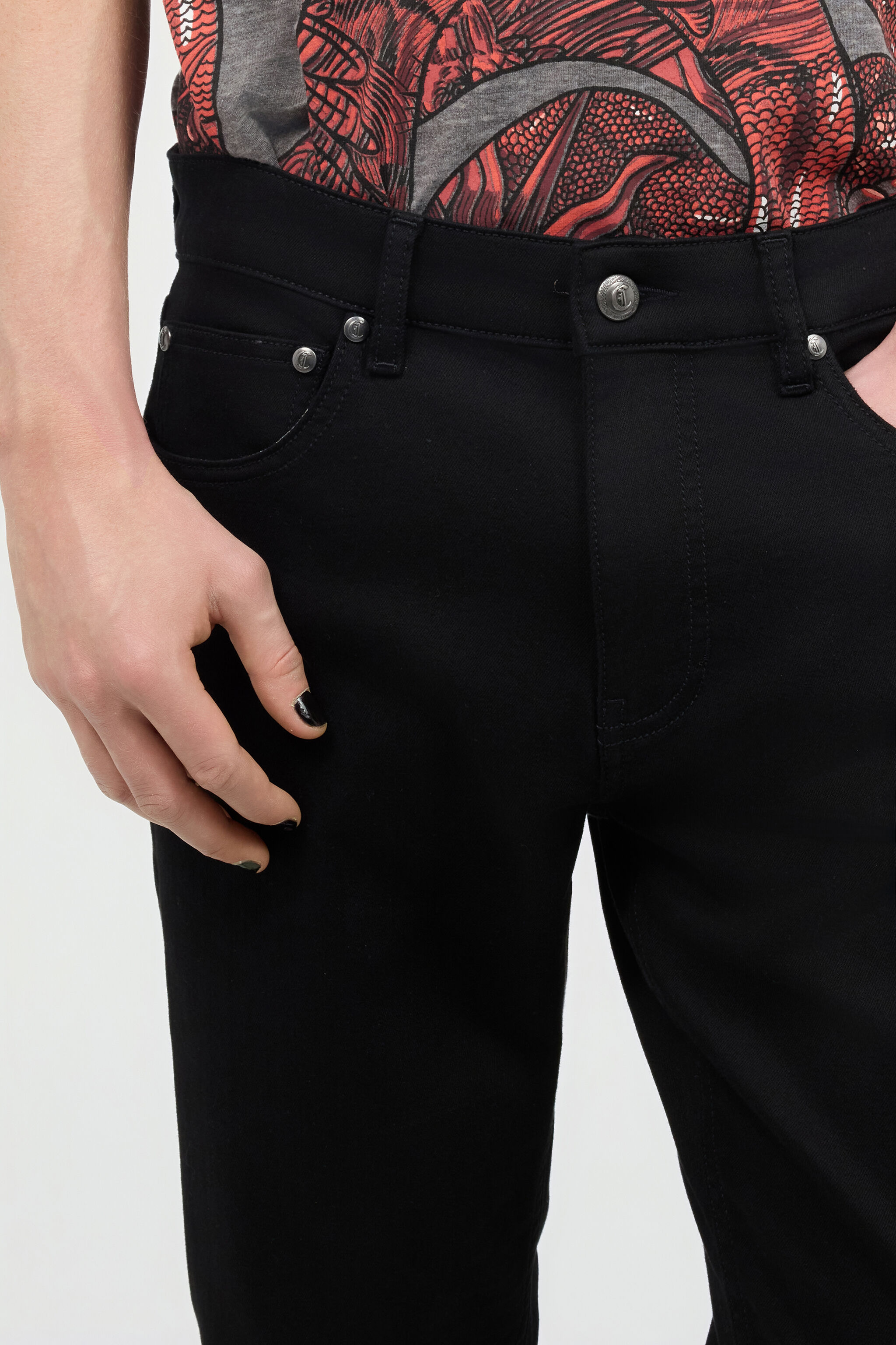 JC Pantalon Avec Détails À Logo Noir UFJ006-UF026