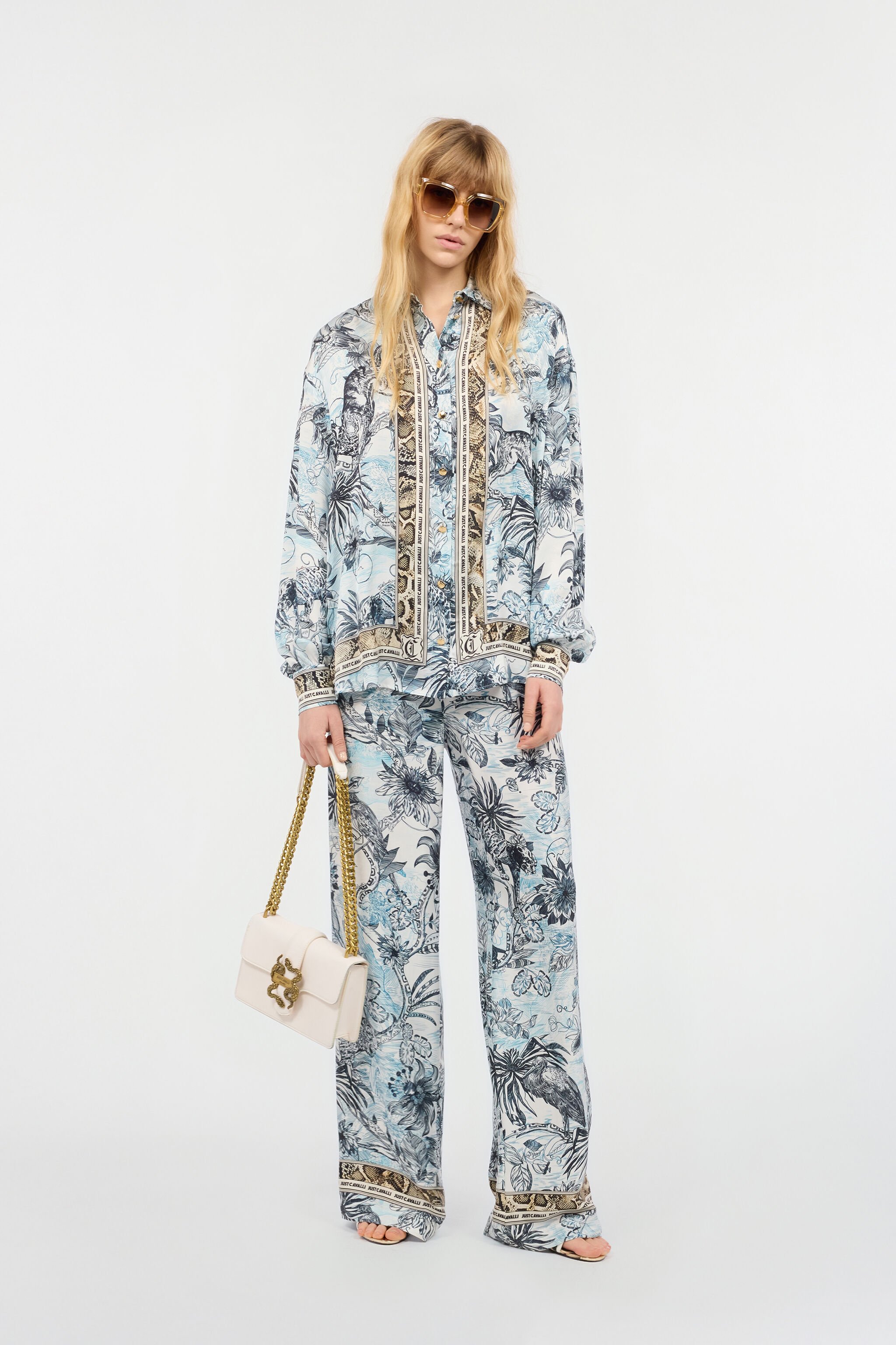 JC Chemise À Imprimé Jungle Et Python Bleu clair UFT143-UF209
