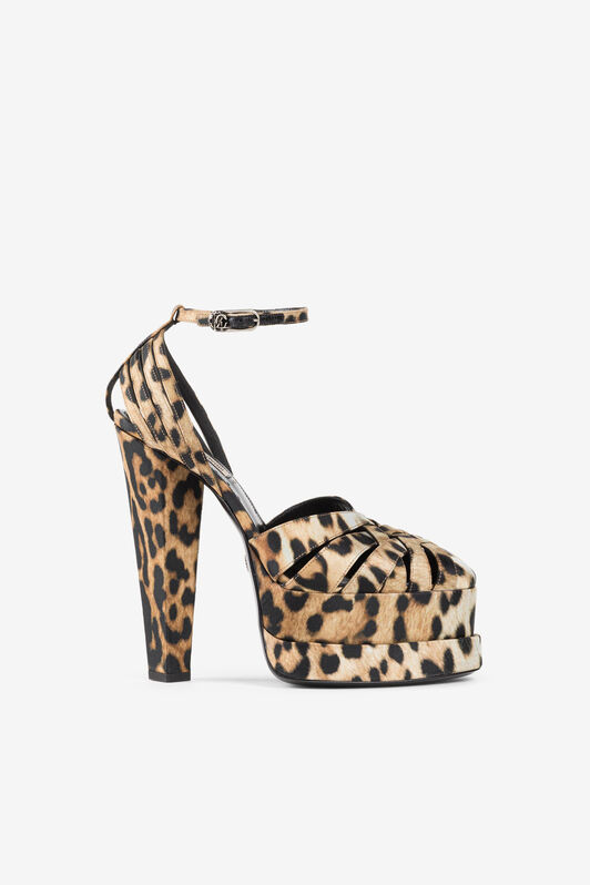 RC Sandali platform con stampa Jaguar Marrone chiaro RKS008-SE180