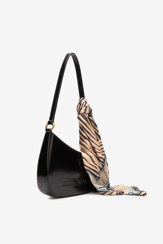 JC Asymmetric Bag With Scarf BLACK UFB087-UF456