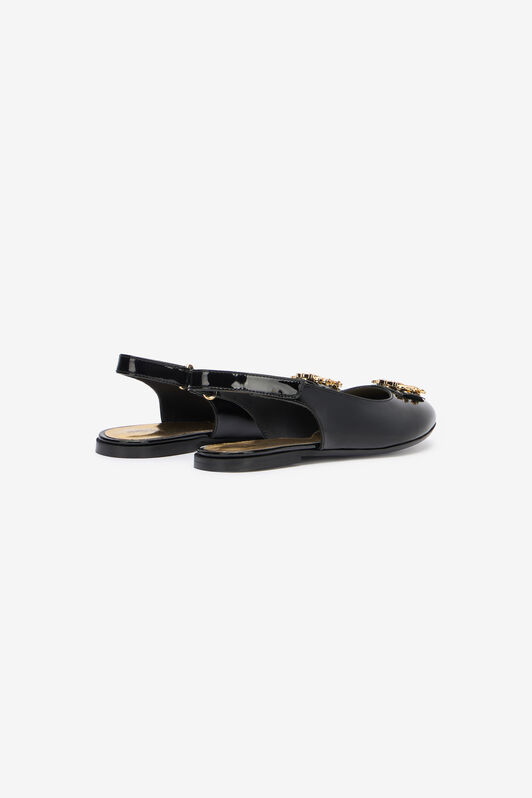 RC Slingbacks Noires avec Monogramme RC BLACK QOS01C-PZO19