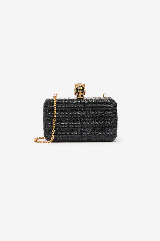 RC Clutch With Rhinestones And Tigers Black UKB014-PZE10