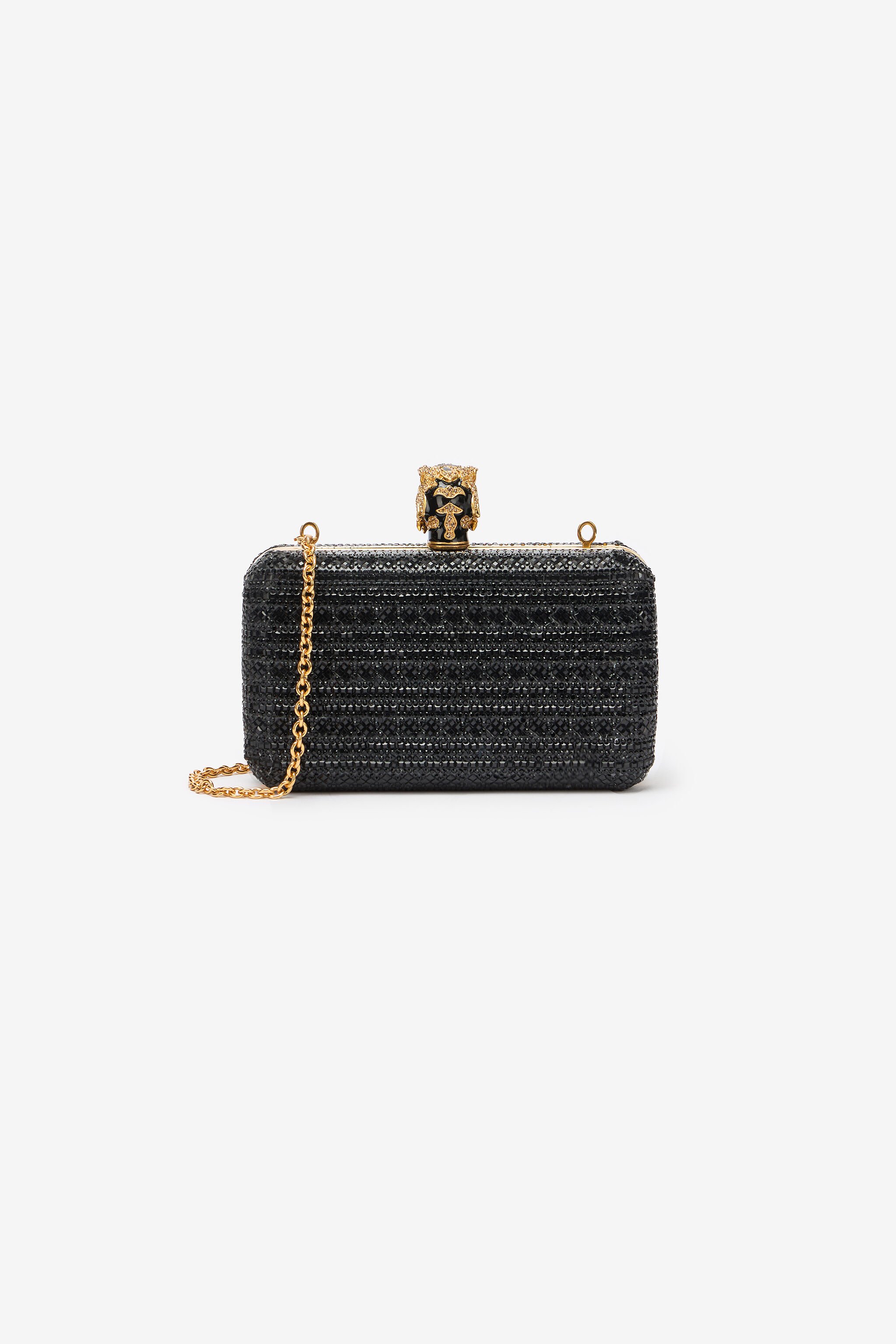 RC Clutch With Rhinestones And Tigers Black UKB014-PZE10