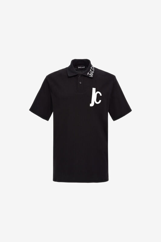 JC Just Cavalli Logo Polo Shirt Black RRT903-RR165
