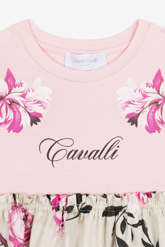 JU Vestido con logo y estampado Flower Rosa OJT166-ISA2J