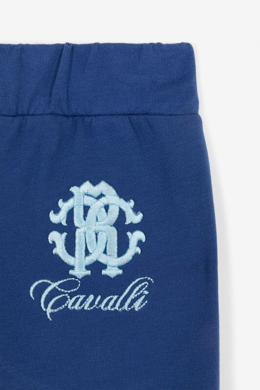 JU Monogram-embroidered track pants JU Monogram-embroidered track pants Blue QJT247-CF050