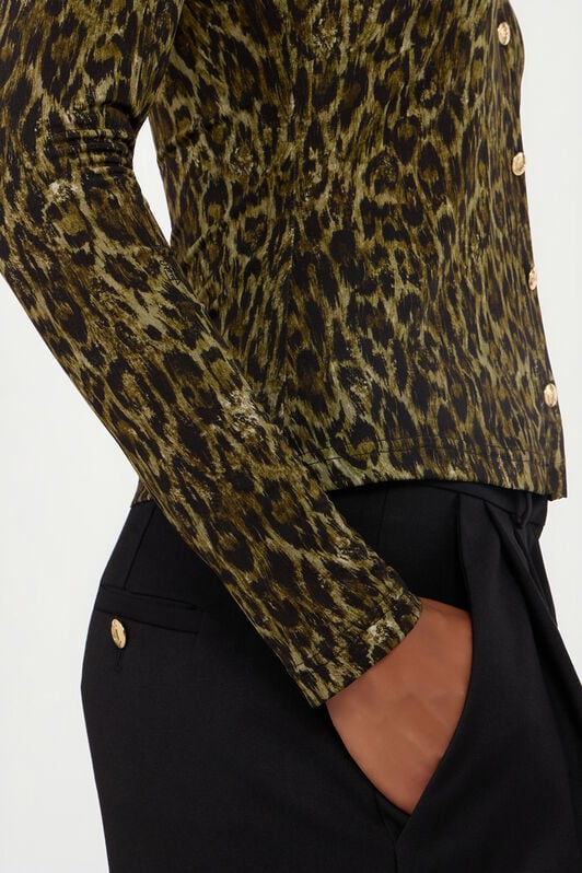 JC Hemd mit Leopardendruck VERDE 185 VFT233-VF380