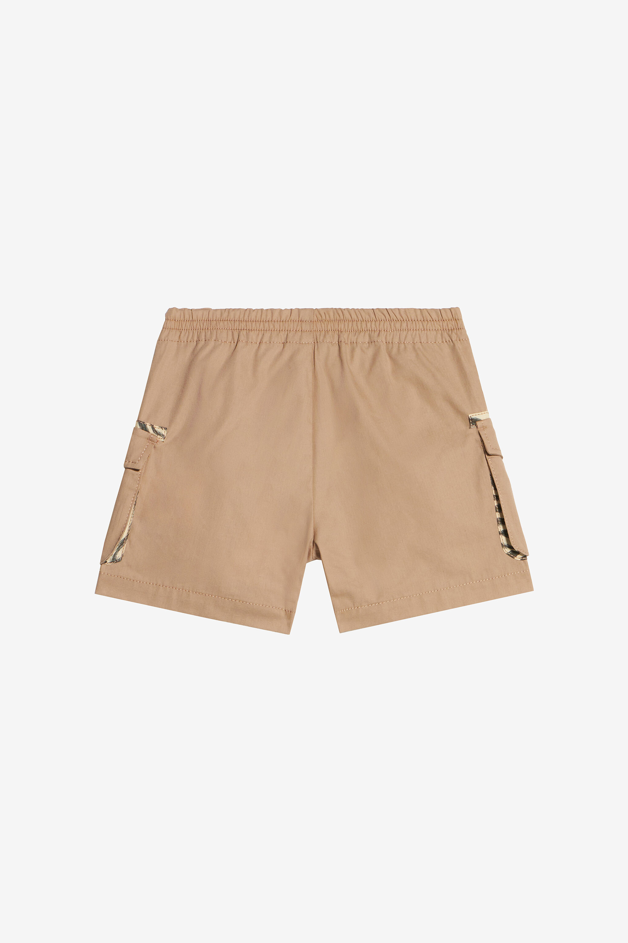 JU Pantalones Cortos Con Parche Logotipo BEIGE UJT210-CH008