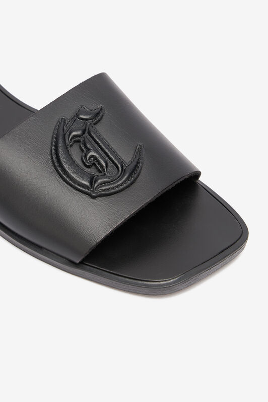 JC Sliders With JC Monogram Black UFS071-UF393
