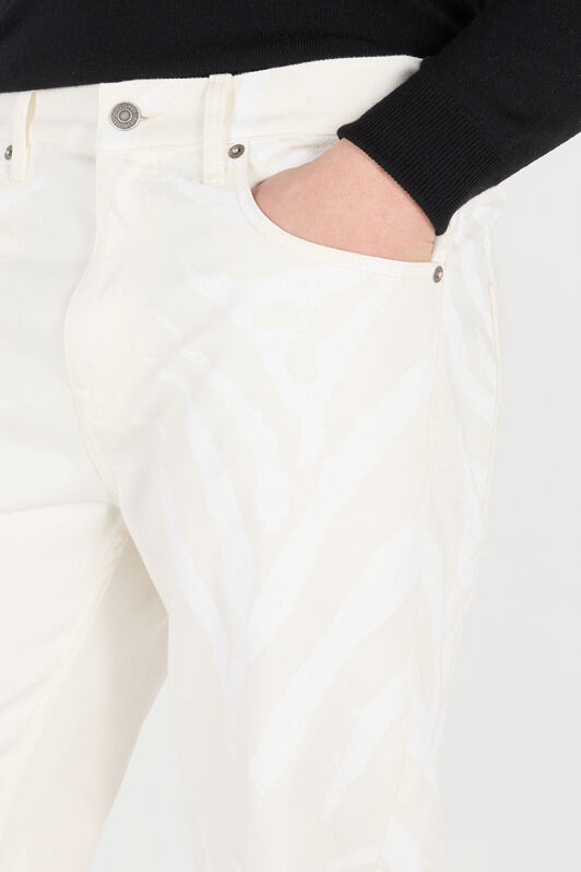 RC Pantalón Cinco Bolsillos Estampado Zebra Blanco URJ206-VMN73