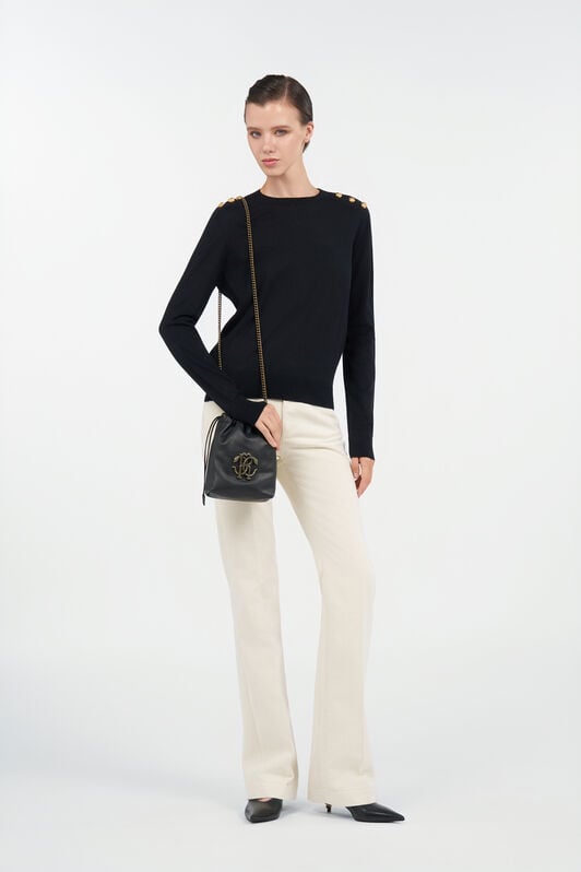 RC Sweater with gold buttons RC Sweater with gold buttons Nero UWM610-WH003