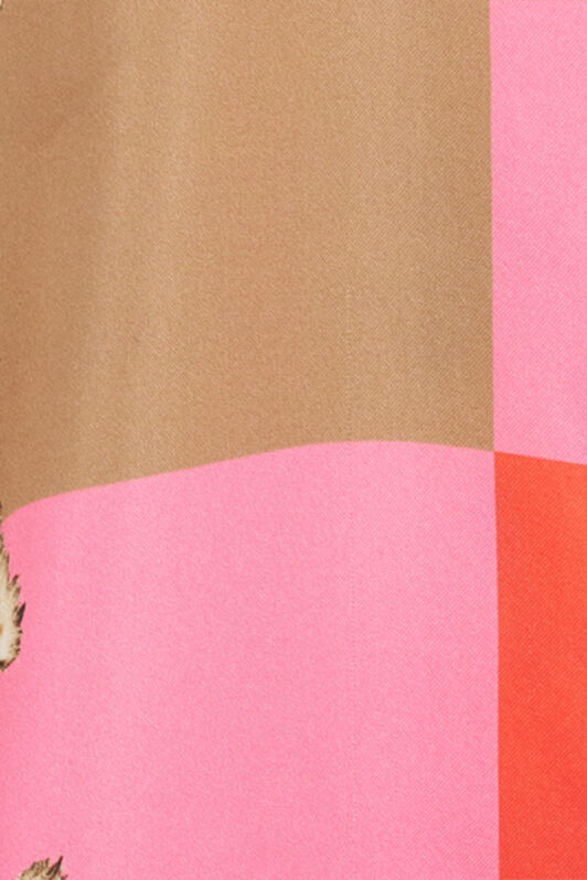 RC Cavalli Pop Print Silk Dress CORAL RED WQT160-OZR33