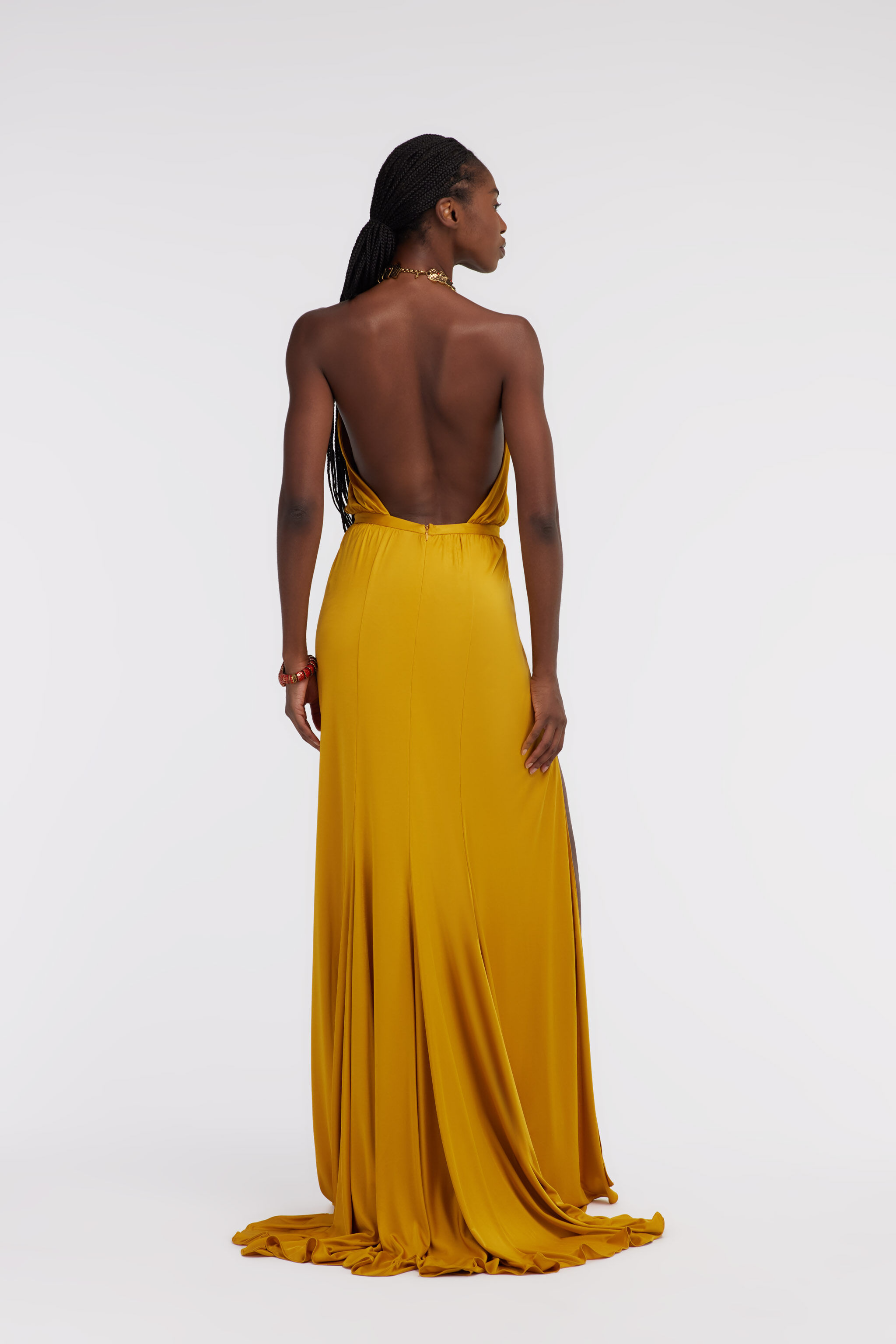 RC Long dress with jewel detail Gelb SKT141-JJ036