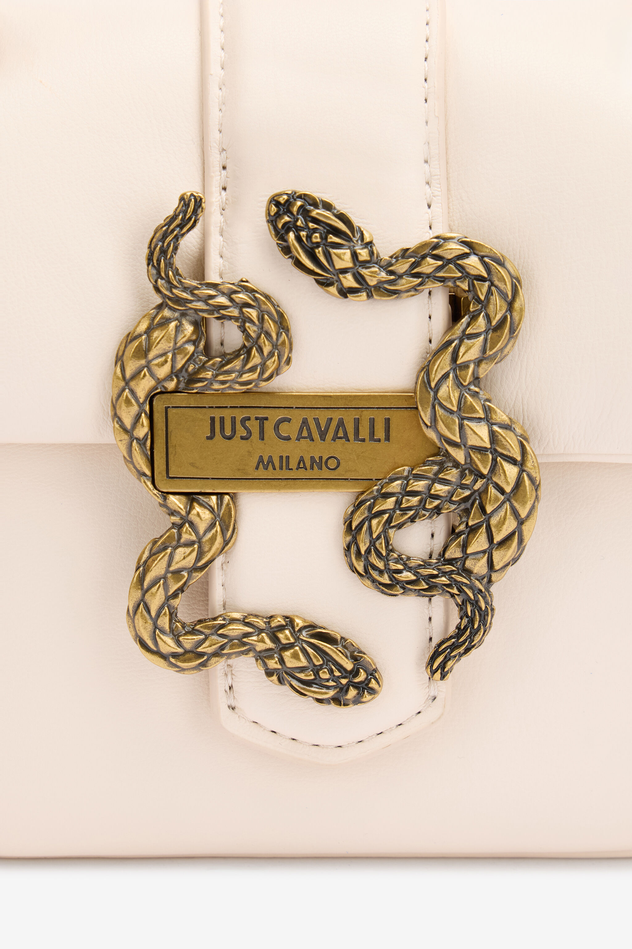 JC Bag with Chain Handle and Mirror Snake Ivory TFB052-TF417