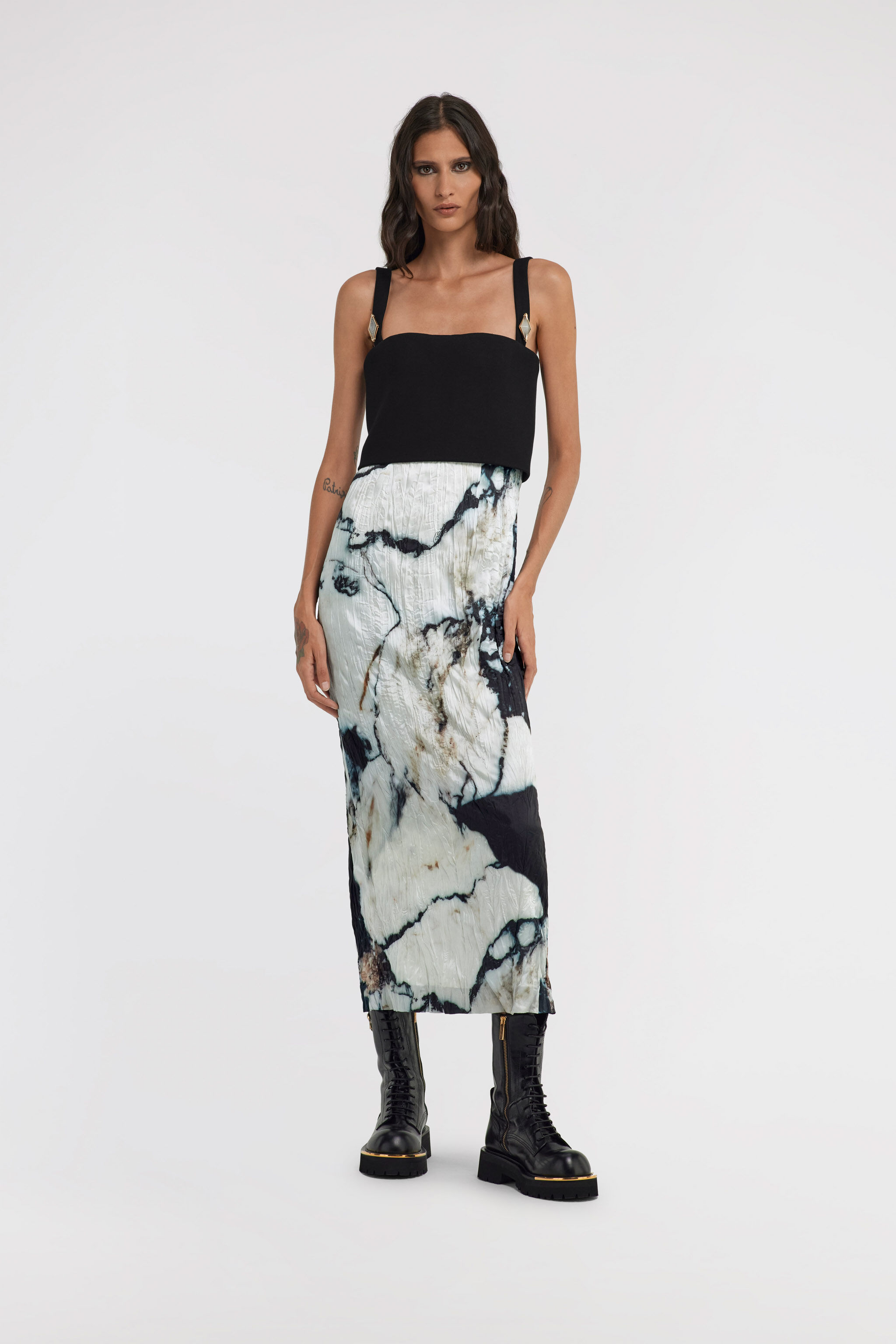 RC Marble print Dress Black/White TWT108-7NN18