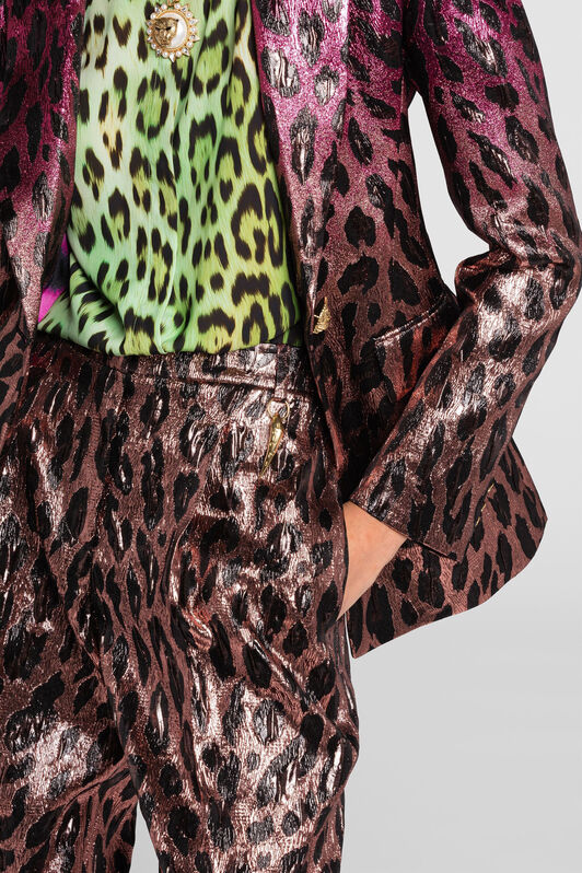 RC Animal-print lamé cropped trousers RC Animal-print lamé cropped trousers PINK/FUXIA QKT206-FY069
