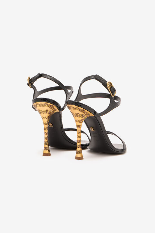 RC Slingback Sandals in Crocodile-Effect RC Slingback Sandals in Crocodile-Effect Black VKS022-PZ579