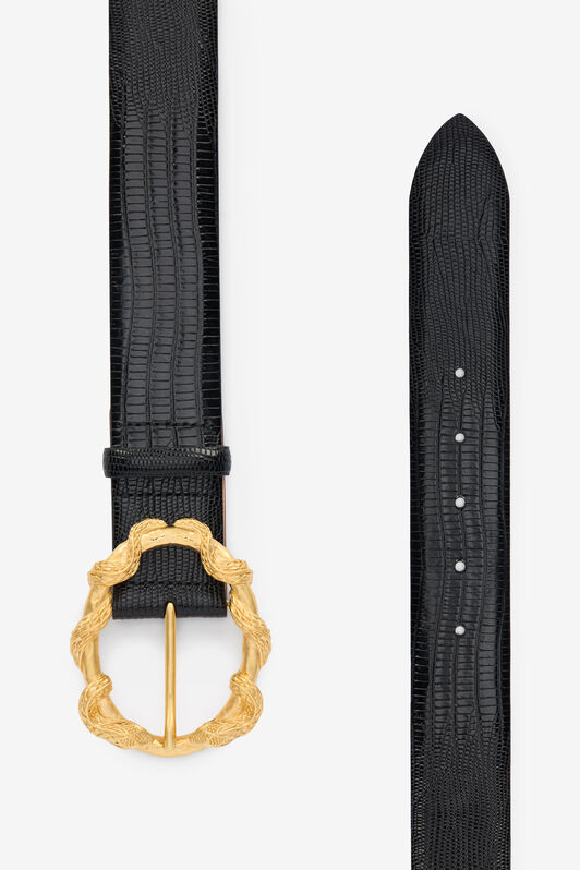 RC Black Belt with Cobra Print and Snake Buckle Noir VWC001-PZ119