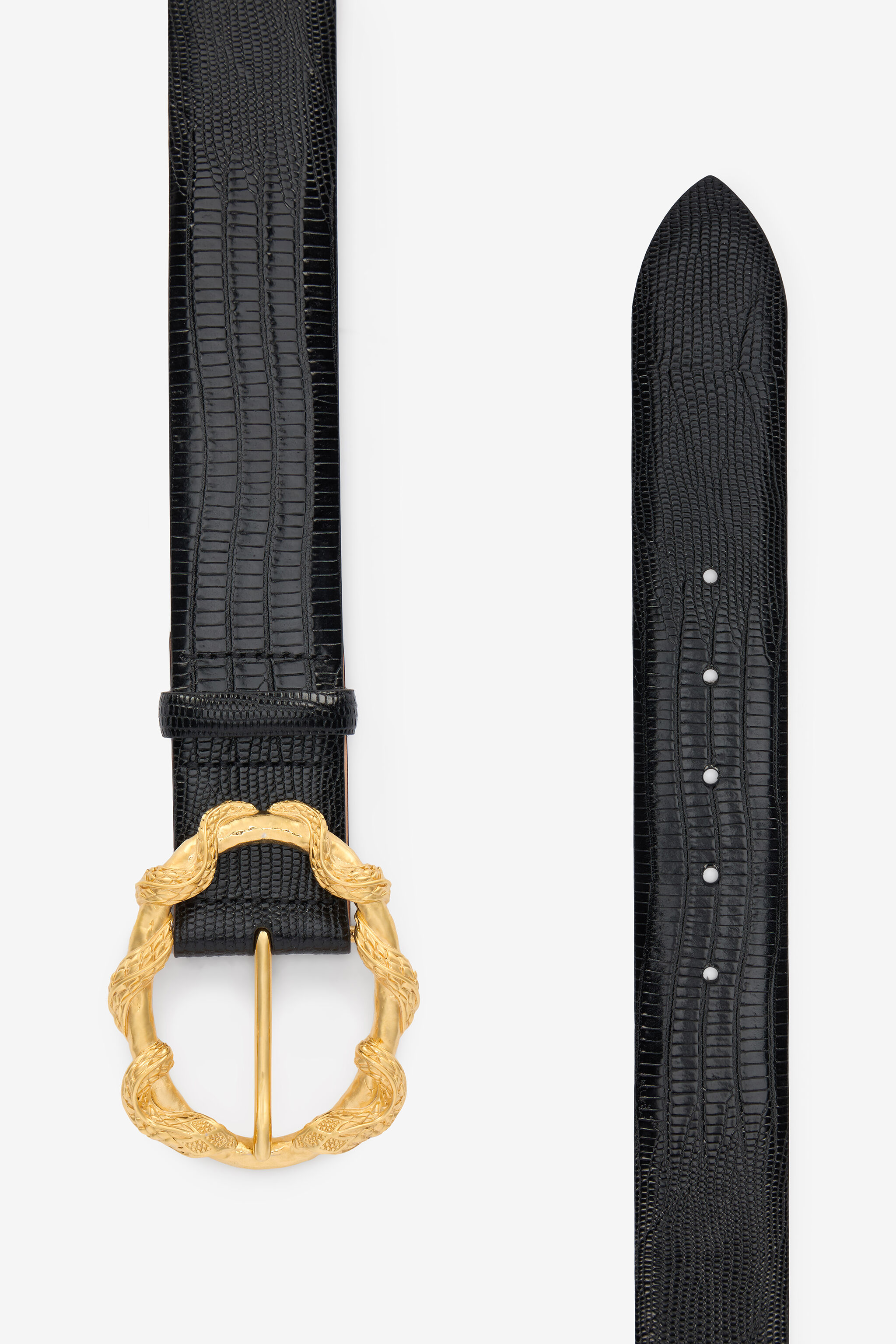 RC Black Belt with Cobra Print and Snake Buckle Noir VWC001-PZ119
