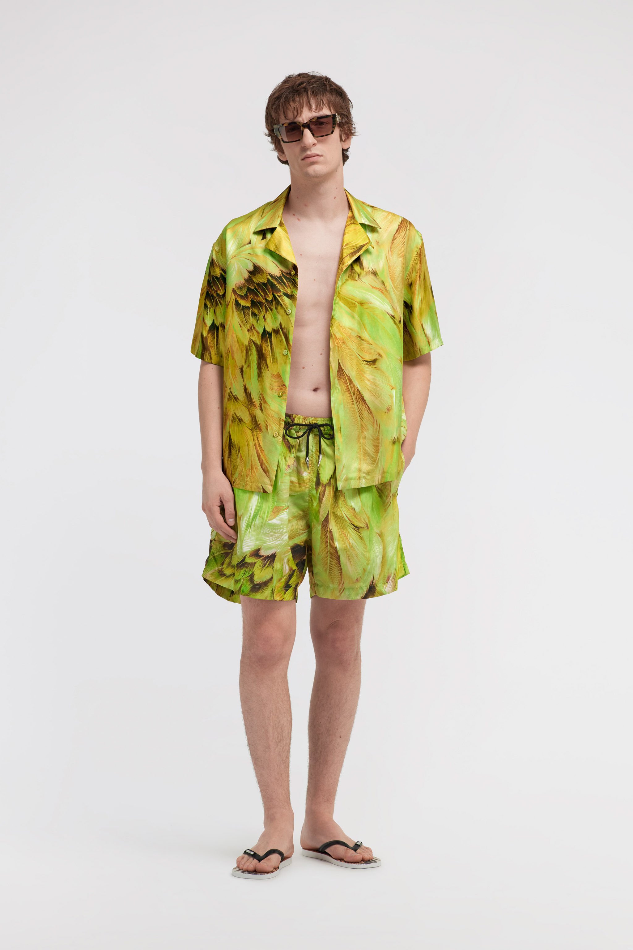 RC Plumange print swim trunks Light green SMT00A-5RL71
