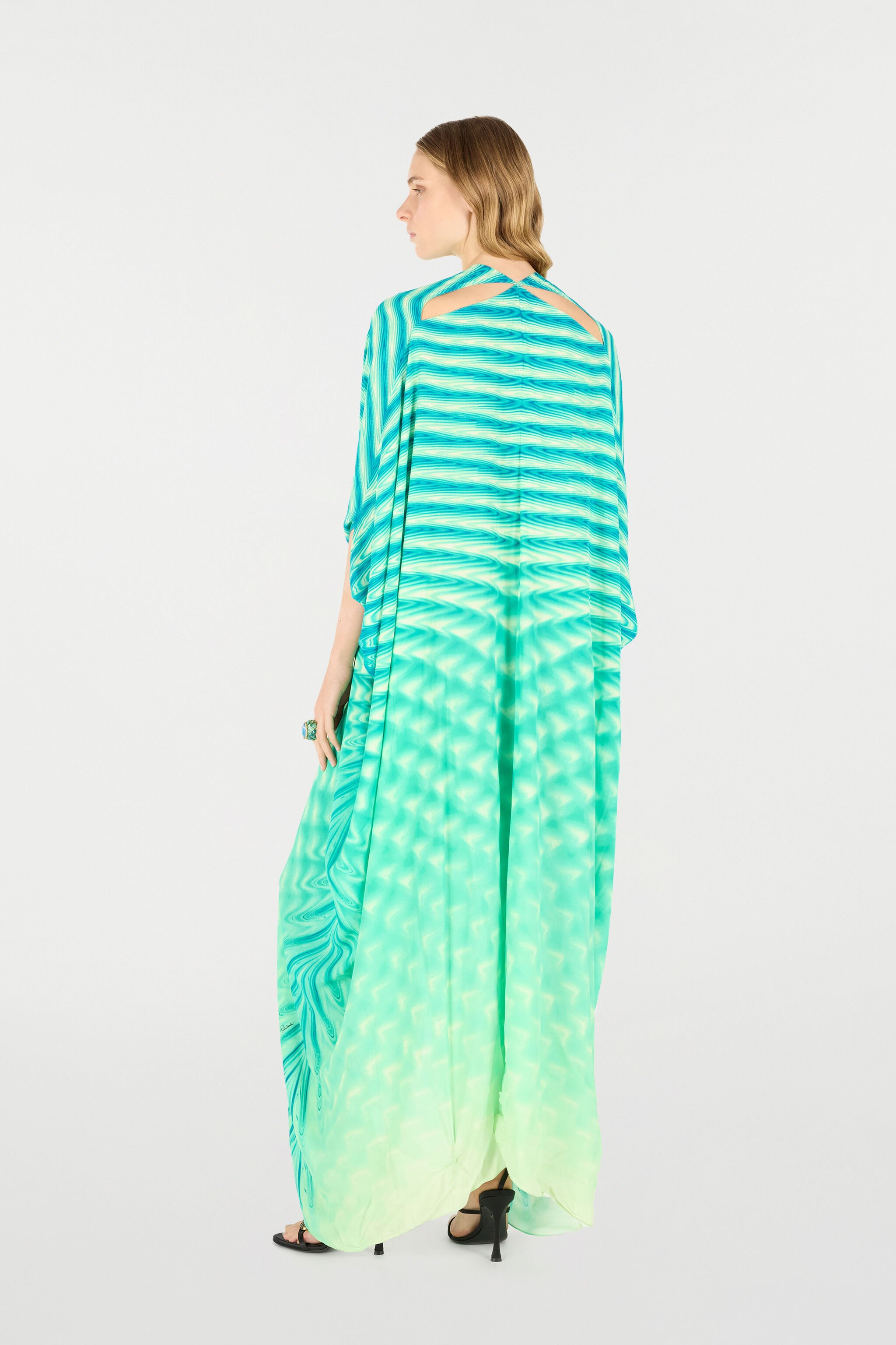 RC Caftan With All-Over Print Light green UKT181-KWN47