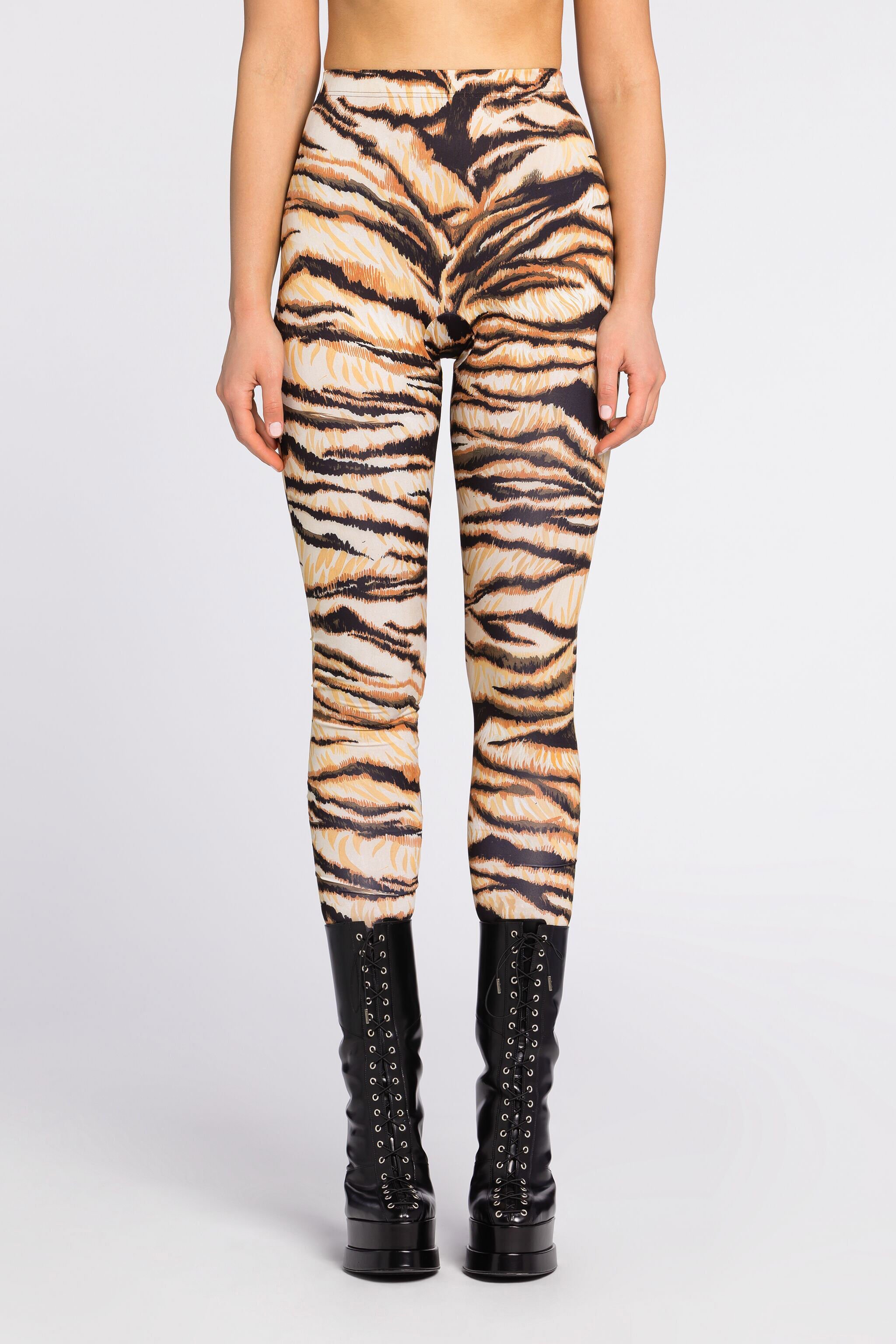 RC Tiger-Print Leggings Light Brown RKT25A-LNH36