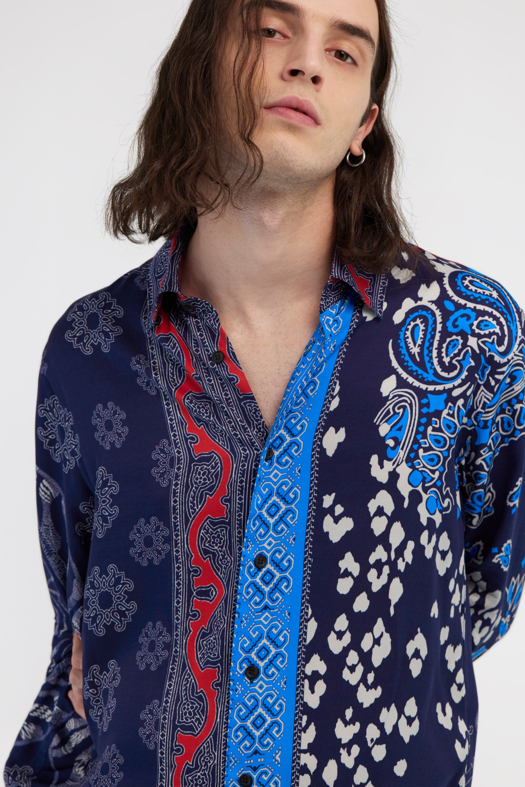 JC Camicia stampa Just Cavalli Blu RRT001-RR262
