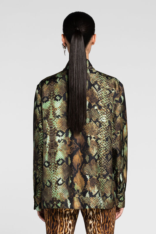 RC Chemise en soie à imprimé python NATURALE/MILITARE PKT704-4QE38