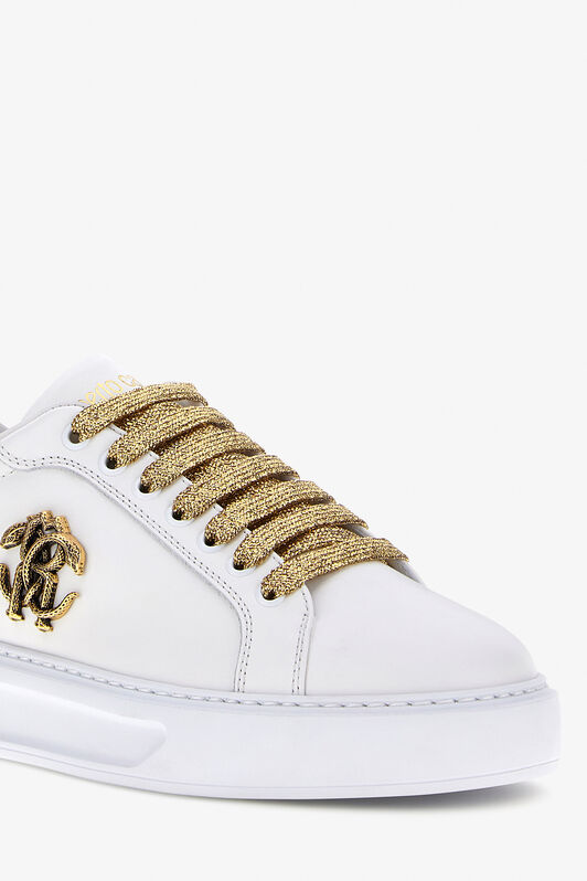 RC Sneakers con Monogram RC Bianco/Oro SKS036-PZB23