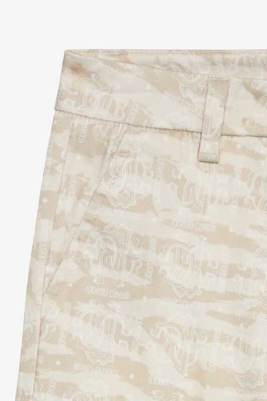 JU Shorts With Tiger Skin Print Ivory UJT25F-6SO44