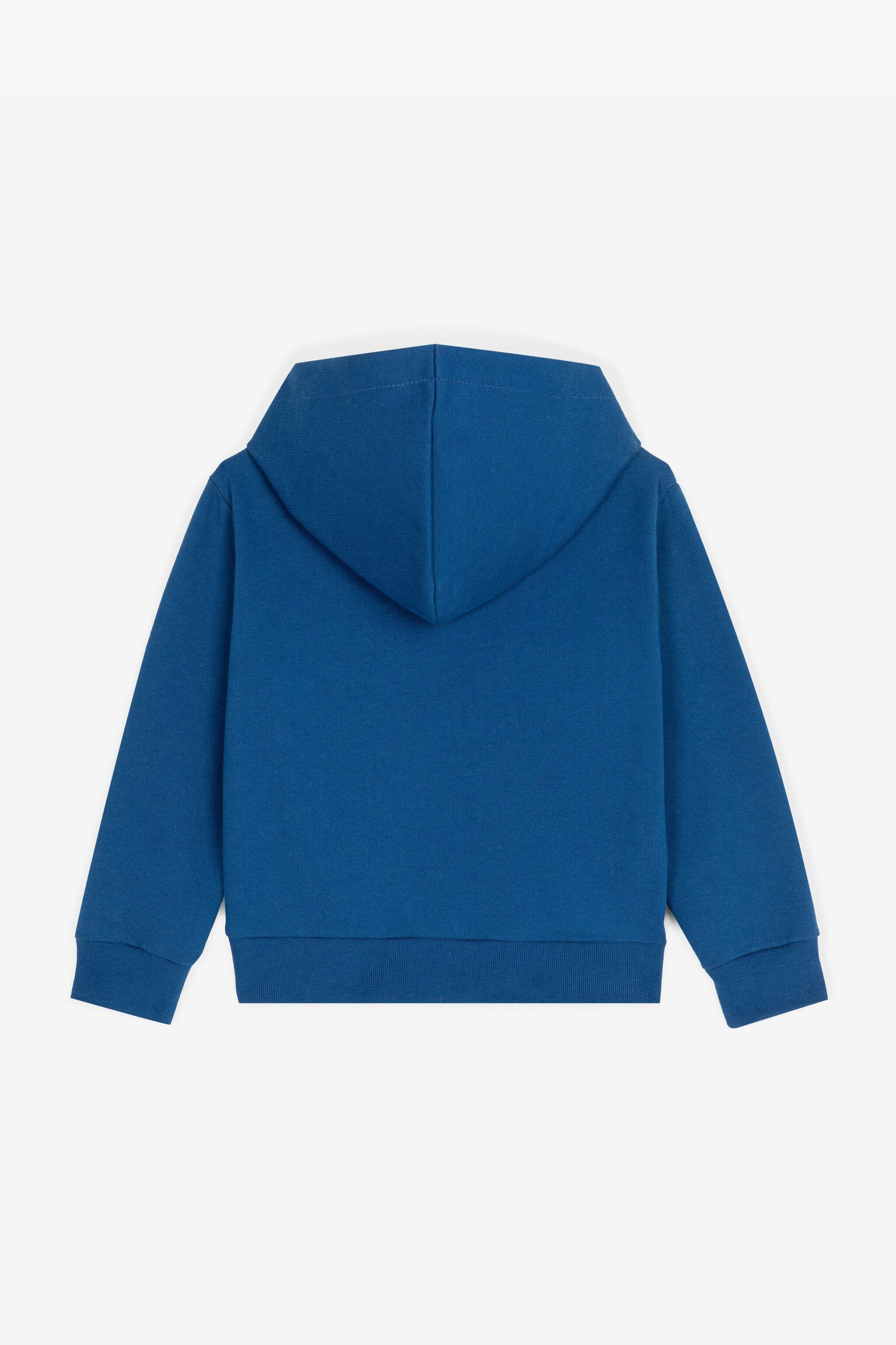 JU Teddy Bear-Print Cotton Hoodie Blue RJT910-CF050