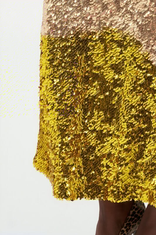 RC Midi Skirt with Gold Sequins YELLOW WQT306-FT014